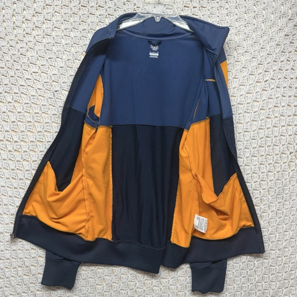 Nike Jacket Men Sz S Blue Yellow Athletic Dept Full Zip Color Block Track Jacket - Picture 9 of 10